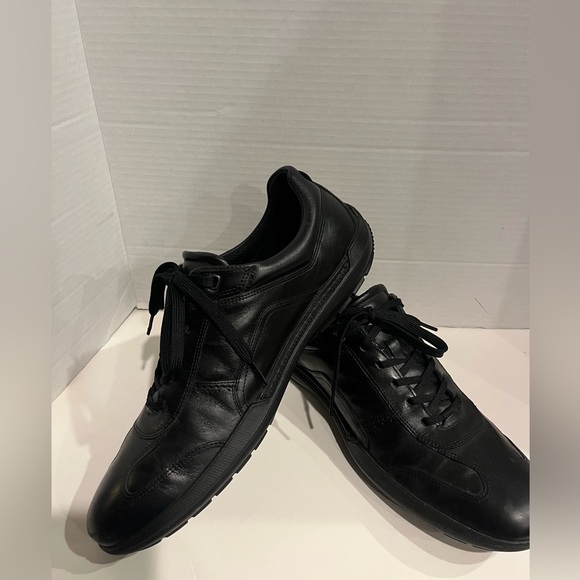 Ecco Other - PRE-OWNED ECCO MEN'S LEATHER LACE UP SHOES- BLACK- SIZE 12